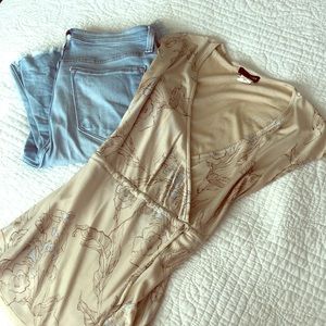 J.CREW blouse with ruffle sleeve 100% silk